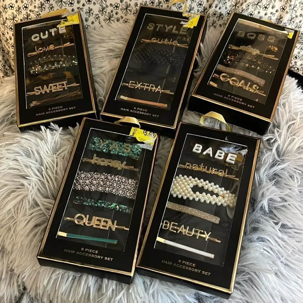 5 box 32piece luxury hair accessory set’s clips, Bobby pins claw ect hair styles